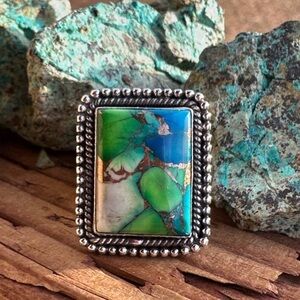 Handmade Peacock Dahlia Ring